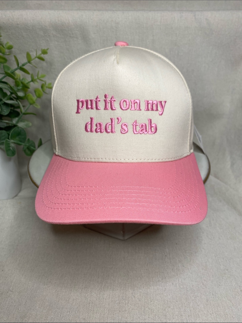 NWT This Katydid "Put It On My Dad's Tab" Trucker Hat